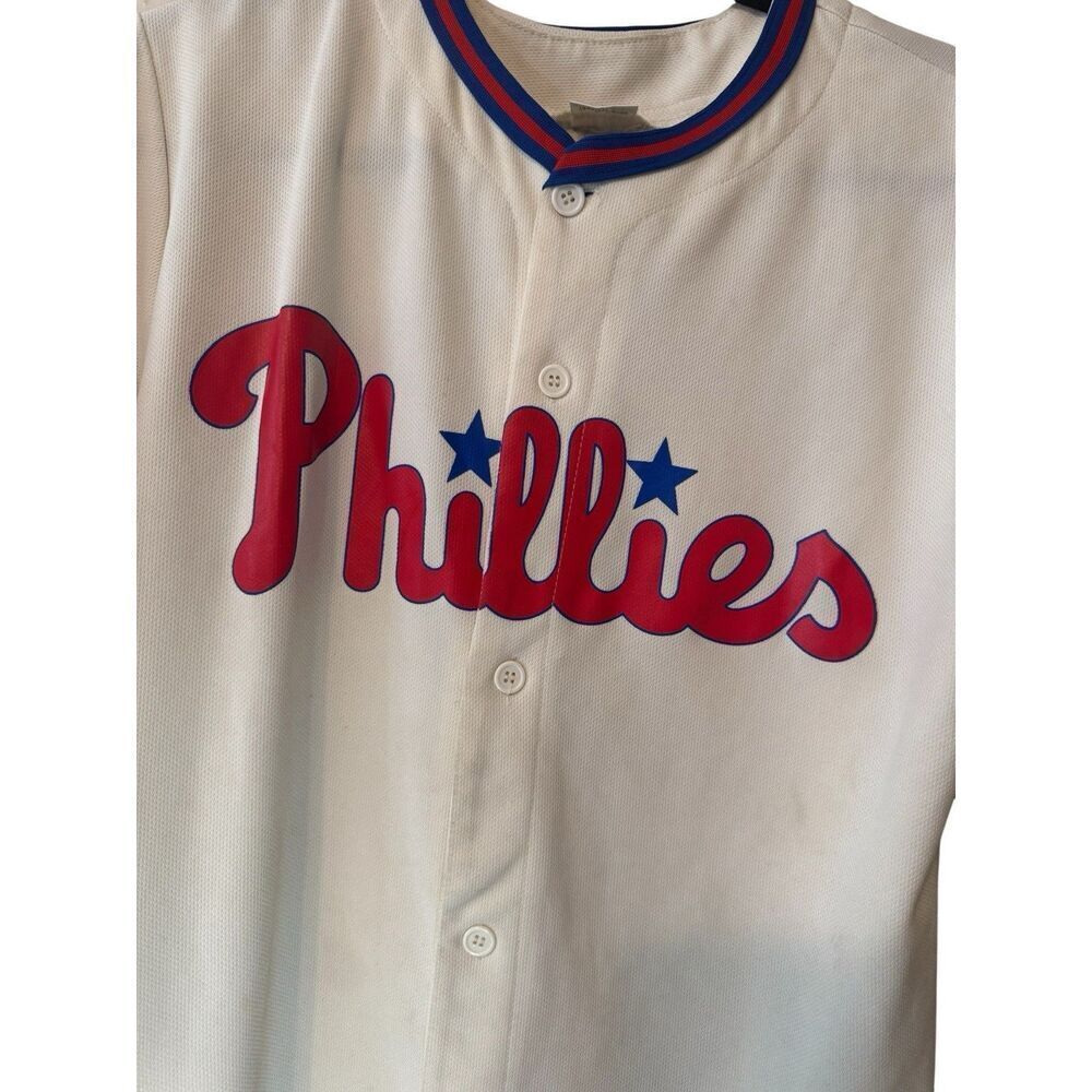 Vintage Philadelphia Phillies Super Rare HOWARD JEEP Y2K Baseball Jersey Sz L - Picture 2 of 5